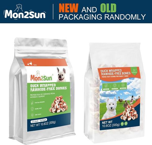 MON2SUN 2.5" Rawhide Free Dog Treats with Mixed Vegetables, Duck Wrapped Mini Knot Bones for Small Dogs, Healthy Dog Snakcs for Balanced Nutrition, 21.2oz in Saudi Arabia