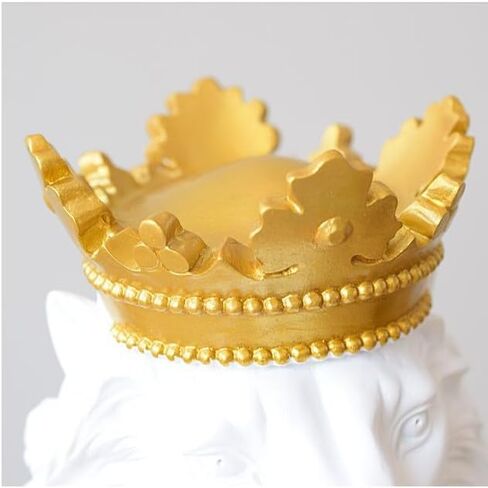 15''H Gold Lion Statue-The King of Beasts Crown Lion Figurines Decor Resin Sculpture Shelf Decorations,Queen Royal Crown Lion Gifts for Men in Saudi Arabia