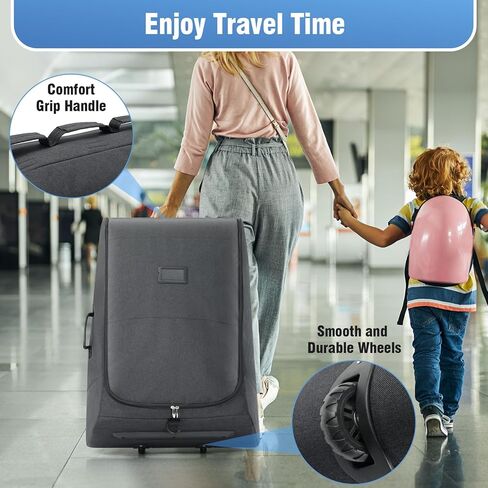 حقيبة سفر مبطنة لعربة الأطفال بعجلات متوافقة مع UPPAbaby Vista 丨Vista V2 丨 Cruz 丨 Cruz2 丨 حقيبة عربة أطفال محمولة للتحقق من البوابة لعربة الأطفال القياسية 丨 حقيبة حماية السفر لعربة الأطفال in Kuwait