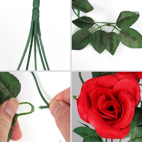 RECUTMS Artificial Rose Vine Hanging Plants 4Pieces 3.3Ft Hanging Flowers Artificial Hanging Plants Artificial Flower for Home Room Garden Wedding Indoor Outdoor Decoration (Black) in Kuwait
