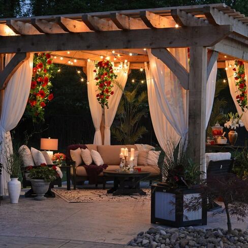 RECUTMS Artificial Rose Vine Hanging Plants 4Pieces 3.3Ft Hanging Flowers Artificial Hanging Plants Artificial Flower for Home Room Garden Wedding Indoor Outdoor Decoration (Black) in Kuwait