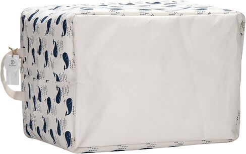 Sea Team 16.5" x 11.8" x 9.8" Square Natural Linen & Cotton Fabric Storage Bins Shelves Storage Baskets Organizers for Nursery & Kid's Room (Whale) in Saudi Arabia