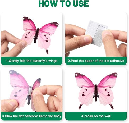 96 قطعة من ملصقات الحائط على شكل فراشات تتوهج في الظلام لتزيين السقف، ملصقات جدارية مضيئة ثلاثية الابعاد قابلة للازالة لغرفة نوم الاطفال والحضانة وغرفة المعيشة وديكور المنزل والحديقة، متعددة الالوان in Kuwait