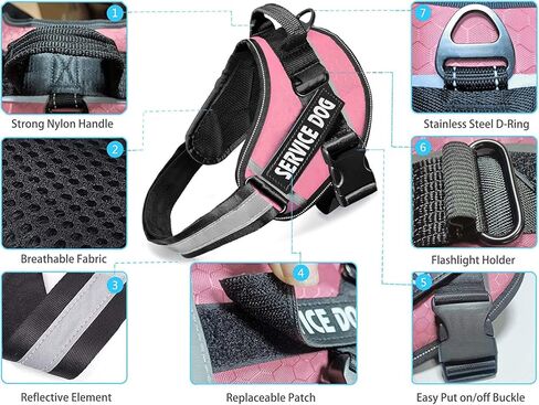 صدرية توجيه للكلاب من بتروميشي، مضادة للسحب، مزودة بمقبض، قابلة للتعديل من مادة أكسفورد العاكسة للضوء 3M للمشي في الهواء الطلق، تحكم سهل في السلالات الصغيرة والمتوسطة والكبيرة in Kuwait