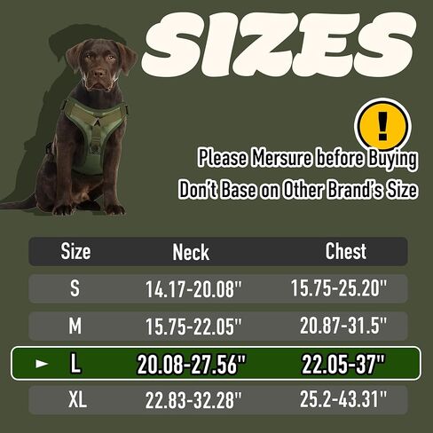 PETAGE التكتيكية الكلب تسخير للكلاب الصغيرة المتوسطة الكبيرة لا سحب قابل للتعديل لينة مبطن الكلب سترة عاكسة لا خنق الحيوانات الأليفة أكسفورد سترة مع سهولة التحكم الحيوانات الأليفة سترة الخدمة العسكرية الكلب يسخر (الأخضر L) in Kuwait