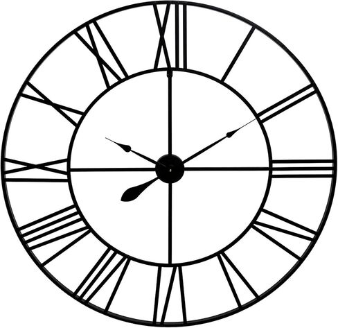 Patton Wall Decor 36" Black Metal Cut Out Roman Numeral Wall Clock in Kuwait