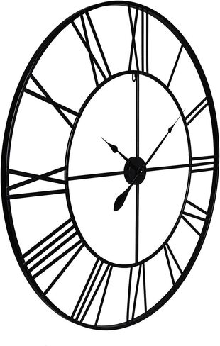 Patton Wall Decor 36" Black Metal Cut Out Roman Numeral Wall Clock in Kuwait