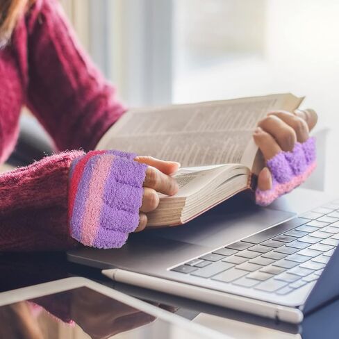 قفازات تدفئة USB للنساء، 3 أزواج من قفازات الكمبيوتر المحمول الدافئة بدون أصابع نصف اليدين قفازات الكمبيوتر الحرارية قفازات الألعاب الكهربائية لتدفئة اليد in Saudi Arabia