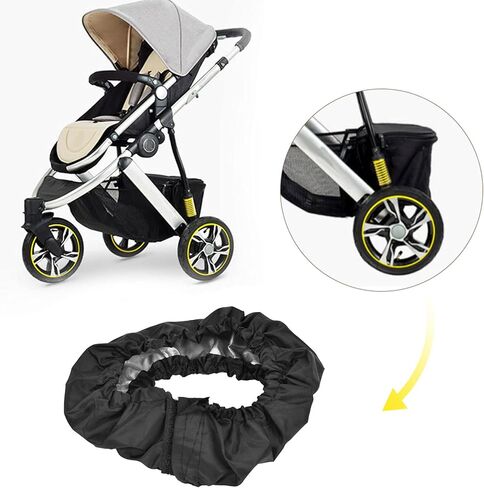 غطاء عجلة عربة الأطفال Zerodis، 4 قطع غطاء واقي للكرسي المتحرك مقاوم للغبار لعربة الأطفال (كبير) in Kuwait