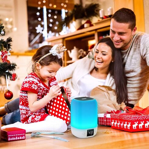 Bluetooth Speaker with Night Light, 2022 Newest Alarm Clock Touch Sensor Bedside Lamp Dimmable Multi-Color Changing, Wireless Speaker Bedroom Alarm Clock, Cool Stuff Gift Ideas for Teenage Girls/Boys in Kuwait