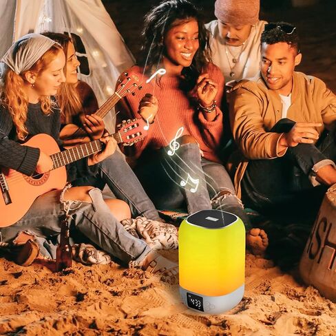 Bluetooth Speaker with Night Light, 2022 Newest Alarm Clock Touch Sensor Bedside Lamp Dimmable Multi-Color Changing, Wireless Speaker Bedroom Alarm Clock, Cool Stuff Gift Ideas for Teenage Girls/Boys in Kuwait