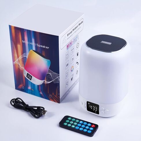 Bluetooth Speaker with Night Light, 2022 Newest Alarm Clock Touch Sensor Bedside Lamp Dimmable Multi-Color Changing, Wireless Speaker Bedroom Alarm Clock, Cool Stuff Gift Ideas for Teenage Girls/Boys in Kuwait