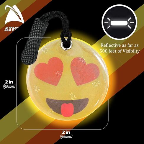 عروات عاكسة رياضية من Athle - علامات عاكسة Hi Vis مكونة من قطعتين عاكسة للسلامة - معدات عاكسة للمشي في الليل - سحب سحاب عاكس للحيوانات الأليفة والأطفال والسترات وحقائب EMT التكتيكية وحقيبة الظهر in Kuwait