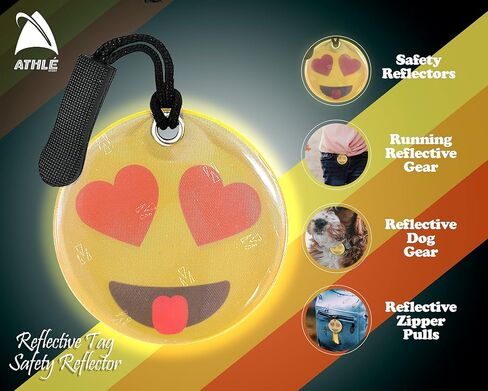 عروات عاكسة رياضية من Athle - علامات عاكسة Hi Vis مكونة من قطعتين عاكسة للسلامة - معدات عاكسة للمشي في الليل - سحب سحاب عاكس للحيوانات الأليفة والأطفال والسترات وحقائب EMT التكتيكية وحقيبة الظهر in Kuwait