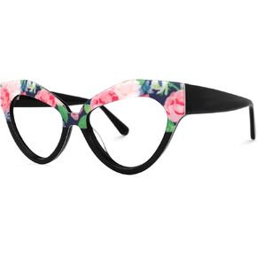 VOOGLAM Oversize Cat Eye Blue Light Blocking Glasses for Women Anti UV Eyestrain Eyewear Adida in Saudi Arabia