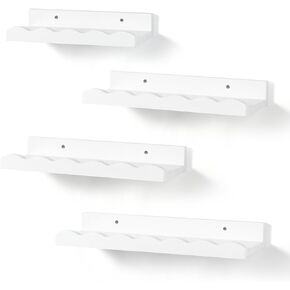 Suzile Set of 4 Floating Wall Book Shelves Bookshelf Wood Floating Bookshelves Picture Ledge Shelf for Wall Bathroom Bedroom Room Decor Books Toys Photo Storage(Black) in Kuwait