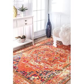 سجادة منطقة nuLOOM Vintage Mackenzie، مقاس 7 أقدام و10 بوصات مربعة، وردي بنفسجي in Kuwait