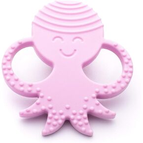 Baby Teething Toys by Sisilia | BPA Free Silicone Teething Toys for Babies | CPSIA Compliant Teething Toys | Octopus (Pink)