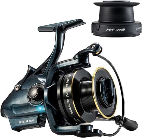 Mifine Bunsen Spining Reel with Bite Alarm - 20Lbs Max Drag 6+1BB 4.7:1 6000/7000 Fishing reels for Saltwater Freshwater - Supre Precision Drag System in Kuwait