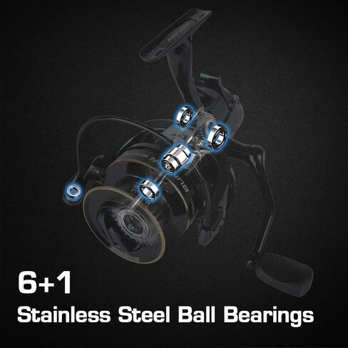 Mifine Bunsen Spining Reel with Bite Alarm - 20Lbs Max Drag 6+1BB 4.7:1 6000/7000 Fishing reels for Saltwater Freshwater - Supre Precision Drag System in Kuwait