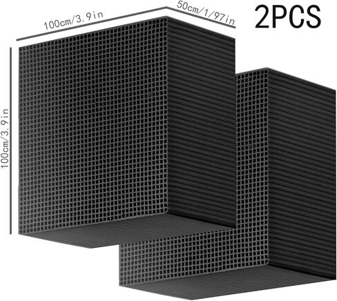 فلتر مكعب لحوض السمك من قطعتين، عبوة من قطعتين، حوض السمك من الكربون النشط للبرك وحوض السمك وحوض المخزون للخيول، مكعب تنقية مياه حوض السمك صديق للبيئة مقاس 4×4×2 انش in Kuwait