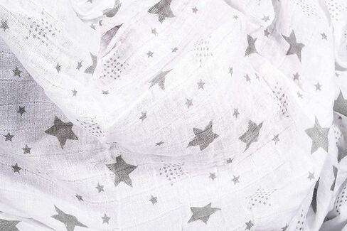 CuddleBug Muslin Baby Swaddle Blankets, Cotton 4-Pack, Starry Nights | Soft Breathable Weave for newborns 0-3 months, generous 47x47 size for stroller cover or burp cloth, an easy shower gift in Saudi Arabia