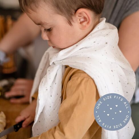 CuddleBug Muslin Baby Swaddle Blankets, Cotton 4-Pack, Starry Nights | Soft Breathable Weave for newborns 0-3 months, generous 47x47 size for stroller cover or burp cloth, an easy shower gift in Saudi Arabia