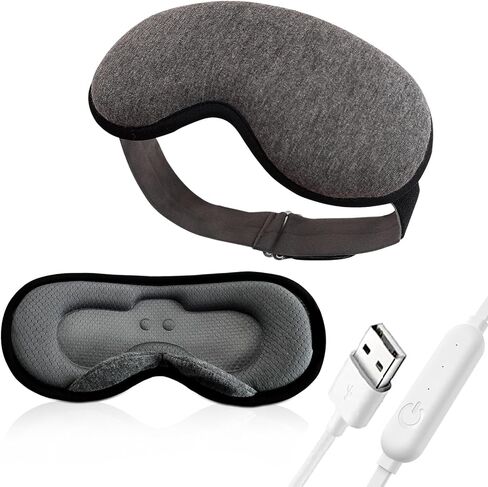 قناع العين الساخن من تيمجكو - وسادة تسخين العين بالضغط بالبخار بمنفذ USB لتخفيف جفاف العين والعيون المنتفخة والمتلازمة والكلازيون والتهاب الجفن والتهاب الجفن، للرجال والنساء للسفر والنوم والعمل بنظام in Kuwait