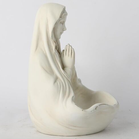 BC Catholic Blessed Virgin Mary Statue, Holy Mother Figure, Tabletop Rosary Jewelry Holder, Brithday Gift to Mom, Catholic Home Decor 5.5" H, Classical Renaissance Sculpture, Handmade by Buildclassic in Saudi Arabia