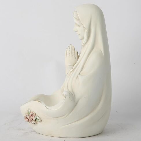 BC Catholic Blessed Virgin Mary Statue, Holy Mother Figure, Tabletop Rosary Jewelry Holder, Brithday Gift to Mom, Catholic Home Decor 5.5" H, Classical Renaissance Sculpture, Handmade by Buildclassic in Saudi Arabia