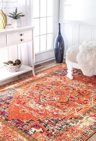 سجادة منطقة nuLOOM Vintage Mackenzie، مقاس 7 أقدام و10 بوصات مربعة، وردي بنفسجي in Kuwait