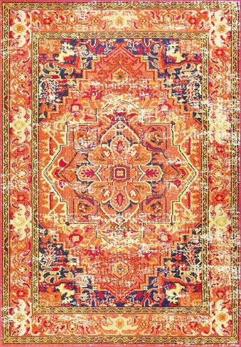 سجادة منطقة nuLOOM Vintage Mackenzie، مقاس 7 أقدام و10 بوصات مربعة، وردي بنفسجي in Kuwait