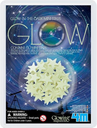 4M Glow-In-The-Dark Mini Stars Pack of 60 - Room Décor For Kids in Saudi Arabia