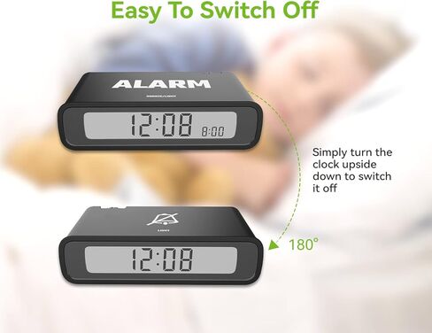 ساعة منبه رقمية من بالدر، شاشة LCD قابلة للعكس، تشغيل/إيقاف، ساعة سفر تعمل بالبطارية، ساعات مكتبية صغيرة مع ضوء LED لغرفة النوم، المكتب، غرفة المعيشة، مثالية للهدايا in Kuwait