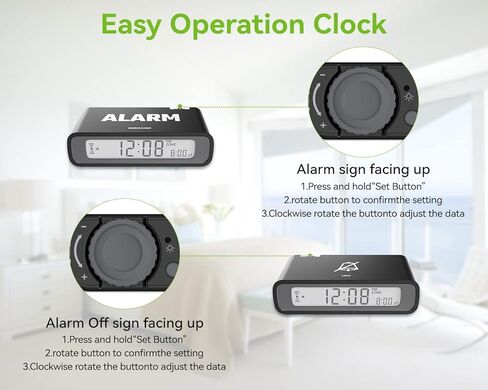 ساعة منبه رقمية من بالدر، شاشة LCD قابلة للعكس، تشغيل/إيقاف، ساعة سفر تعمل بالبطارية، ساعات مكتبية صغيرة مع ضوء LED لغرفة النوم، المكتب، غرفة المعيشة، مثالية للهدايا in Kuwait