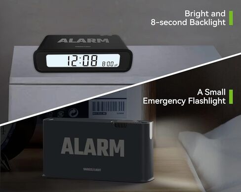 ساعة منبه رقمية من بالدر، شاشة LCD قابلة للعكس، تشغيل/إيقاف، ساعة سفر تعمل بالبطارية، ساعات مكتبية صغيرة مع ضوء LED لغرفة النوم، المكتب، غرفة المعيشة، مثالية للهدايا in Kuwait