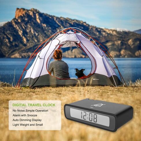 ساعة منبه رقمية من بالدر، شاشة LCD قابلة للعكس، تشغيل/إيقاف، ساعة سفر تعمل بالبطارية، ساعات مكتبية صغيرة مع ضوء LED لغرفة النوم، المكتب، غرفة المعيشة، مثالية للهدايا in Kuwait