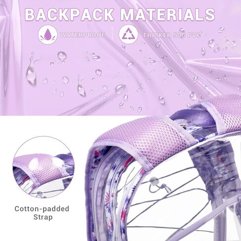 Clear Backpack for Girls Boys, Kids Backpack for School with Lunch Bag Pencil Case, Heavy Duty Transparent Backpack, Children Book Bags Waterproof Backpack for Elementary Middle School, Black in Saudi Arabia