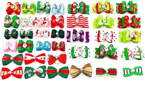 PET SHOW 20pcs Halloween Small Dog Hair Bows with Rubber Bands for Medium Dogs Holiday Puppies Cats Kittens Rabbits Topknot Grooming Costumes Hair Accessories in Saudi Arabia