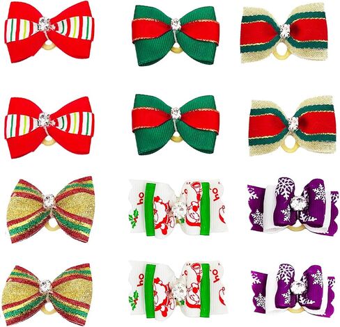 PET SHOW 20pcs Halloween Small Dog Hair Bows with Rubber Bands for Medium Dogs Holiday Puppies Cats Kittens Rabbits Topknot Grooming Costumes Hair Accessories in Saudi Arabia