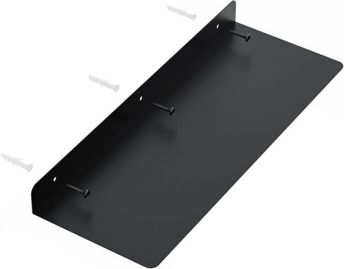 جنييب ارفف معلقة 16 انش، ارفف حائط معدنية سوداء للحمام وغرفة النوم وغرفة المعيشة والمطبخ وغرفة الغسيل والتخزين والديكور مجموعة من قطعتين in Kuwait