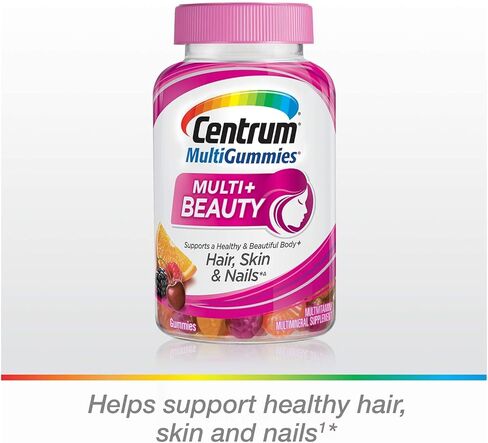 سينتروم فيتامينات متعددة الفيتامينات للنساء والبشرة والشعر والاظافر مع مضادات الاكسدة وفيتامينات D3 وB، نكهات الكرز/التوت/البرتقال- 90 قطعة in Kuwait