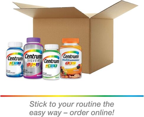 سينتروم فيتامينات متعددة الفيتامينات للنساء والبشرة والشعر والاظافر مع مضادات الاكسدة وفيتامينات D3 وB، نكهات الكرز/التوت/البرتقال- 90 قطعة in Kuwait