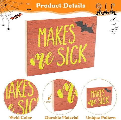 Benwanfee 11 Pieces Happy Halloween Tiered Tray Decor Hocus Pocus Witches Theme Wooden Signs Halloween Rustic Farmhouse Decor for Halloween Table Tier Tray Home Room Decor in Kuwait
