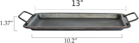 صينية تقديم معدنية مجلفن مزخرفة بمقابض مستطيلة 38.2 × 22.8 سم من فانروم in Kuwait