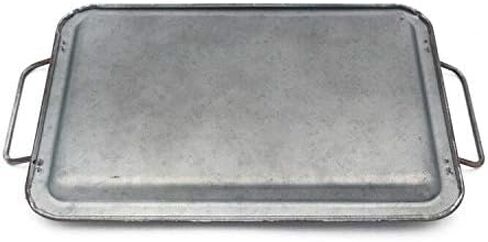 صينية تقديم معدنية مجلفن مزخرفة بمقابض مستطيلة 38.2 × 22.8 سم من فانروم in Kuwait