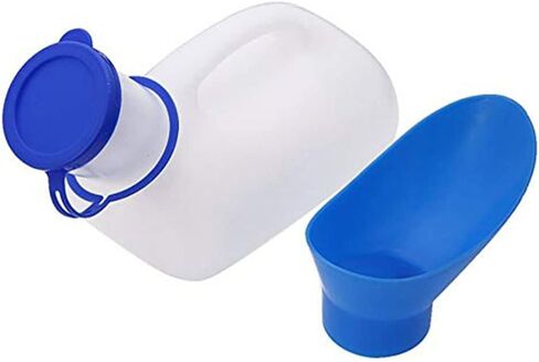 نونية للجنسين للسيارات، مبولة توليت للرجال والنساء، زجاجة في أحواض السرير، مع غطاء وقمع، علبة بلاستيكية للسيارة ، الرجل العجوز ، الأطفال والسكري للتخييم والسفر في الهواء الطلق in Kuwait