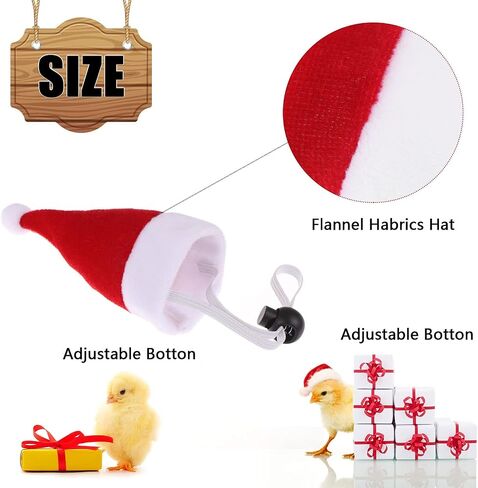 Droutti, 12 Pieces Christmas Pet Hat Mini Christmas Scarves Set 2 Sizes Pet Chicken Hats Christmas Chicken Costume Xmas Hen Scarf Hat Dress Up Small Dogs Cats Hamsters Hedgehog Santa Claus Hats in Saudi Arabia