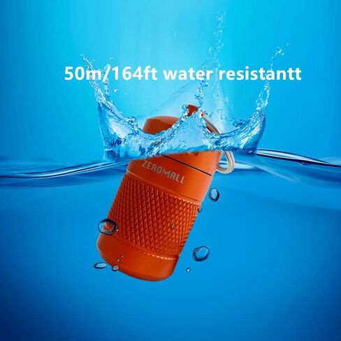 منظم حبوب محمول من خليط معدني من الالومنيوم مقاوم للماء مع سلسلة مفاتيح للرياضات الخارجية والتخييم والمشي لمسافات طويلة والسفر، 1.2×1.2×2.2 انش (قطعة واحدة، برتقالي) in Kuwait