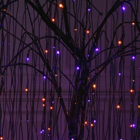 7 أقدام شجرة الصفصاف المضاءة للهالوين 256 أضواء LED أرجوانية شجرة صفصاف اصطناعية مع 6 عناكب ديكور داخلي خارجي لمهرجان عيد الميلاد in Saudi Arabia